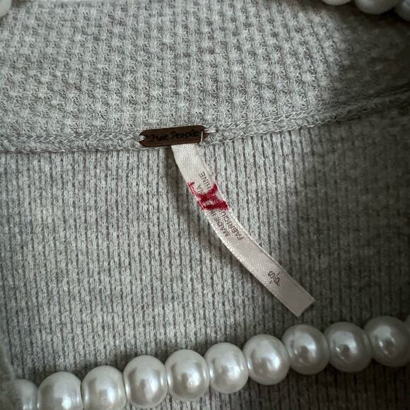 Free People Switch IT UP Thermal small in grey long sleeve top waffle knit - Picture 4 of 10